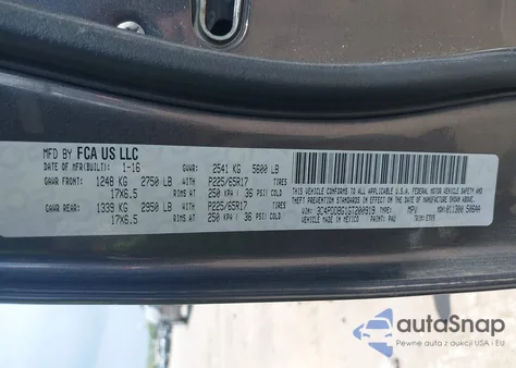 2016 Dodge Journey Sxt from USA, damaged, VIN 3C4PDDBG1GT200919